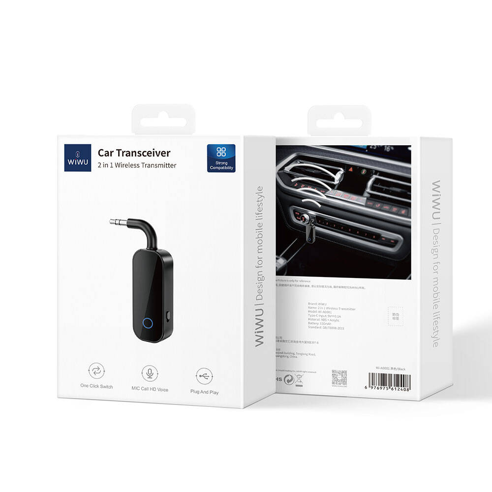 Wiwu Wi-AD001 Kablosuz Ses Alıcı Aux Girişli Bluetooth 5.0 Adaptör Wiwu Wi-AD001 Kablosuz Ses Alıcı Aux Girişli Bluetooth 5.0 Adaptör